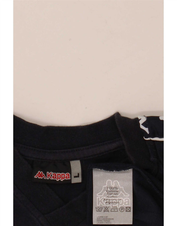Kappa Mens Graphic T-Shirt Top Large Navy Blue Cotton
