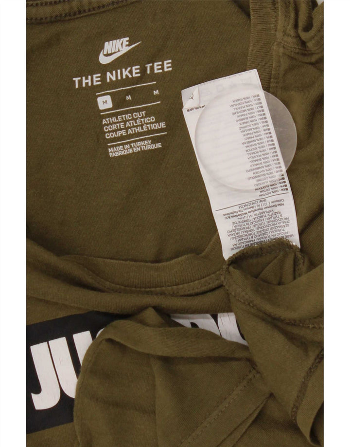 Nike Mens Graphic T-Shirt Top Medium Khaki Cotton