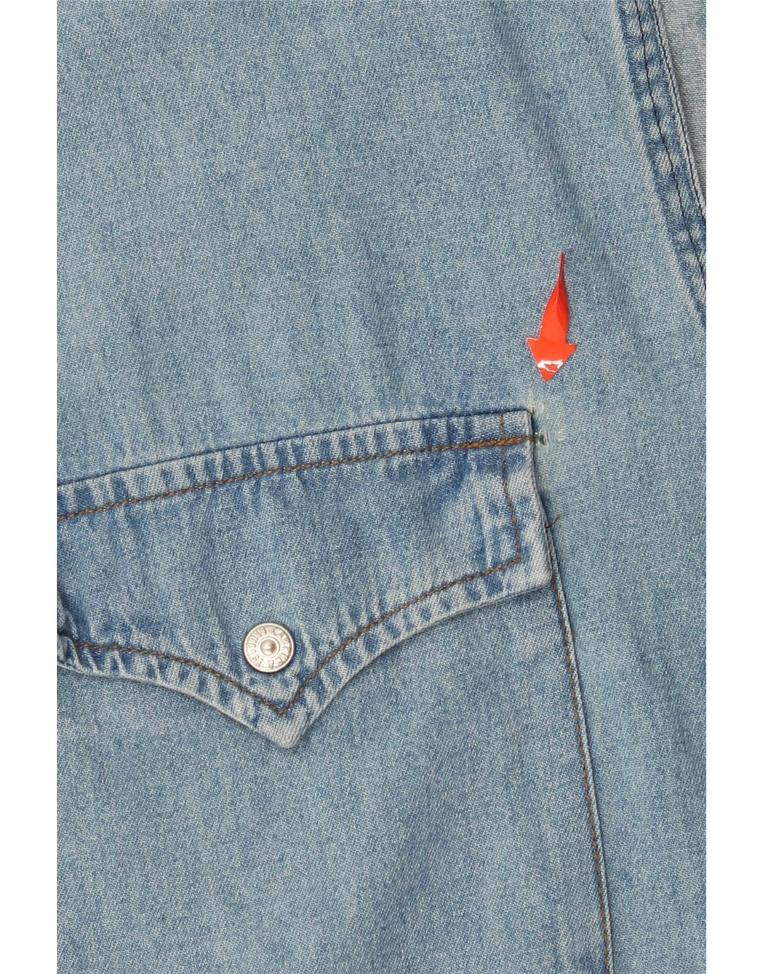 CARRERA Mens Sleeveless Denim Shirt Size 43/44 XL Blue Cotton