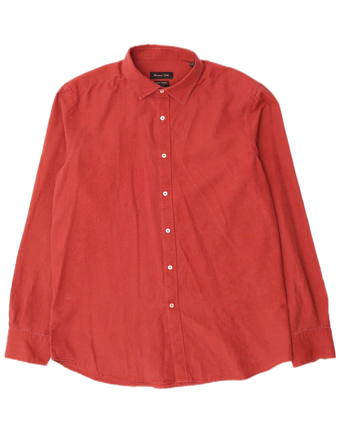Massimo Dutti Mens Shirt XL Red Cotton