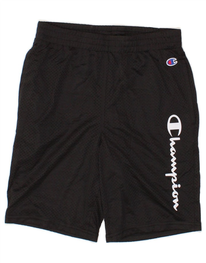 CHAMPION Boys Graphic Sport Shorts 11-12 Years  Black Polyester Vintage Champion and Second-Hand Champion from Messina Hembry 