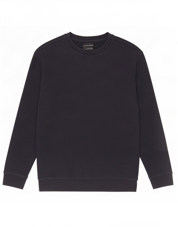 Zara Mens Sweatshirt Jumper Medium Navy Blue Cotton