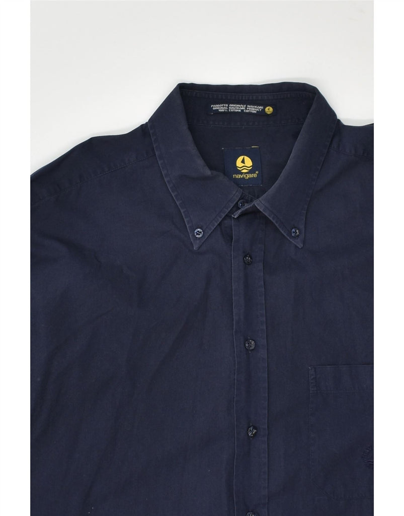 NAVIGARE Mens Shirt XL Navy Blue Cotton | Vintage Navigare | Thrift | Second-Hand Navigare | Used Clothing | Messina Hembry 