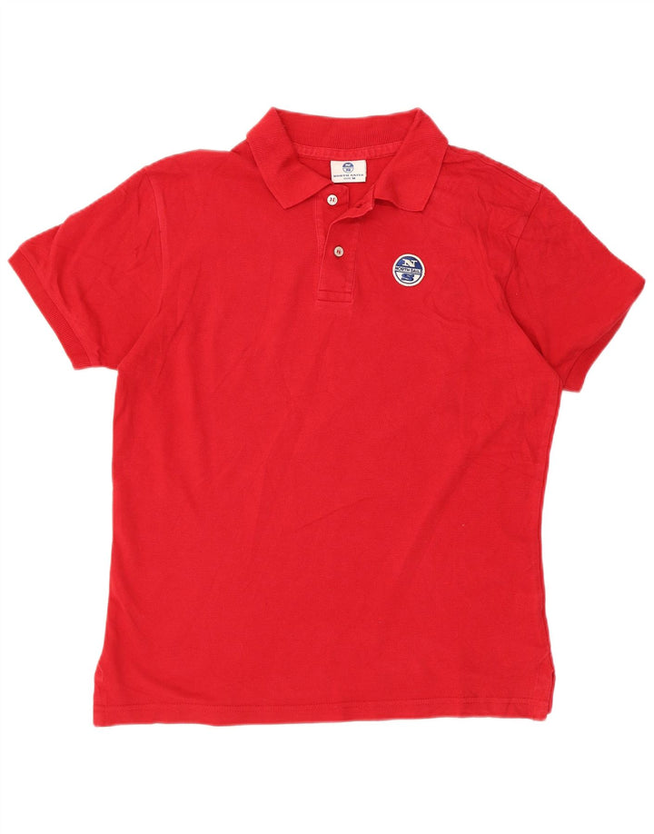 North Sails Mens Polo Shirt Medium Red Cotton