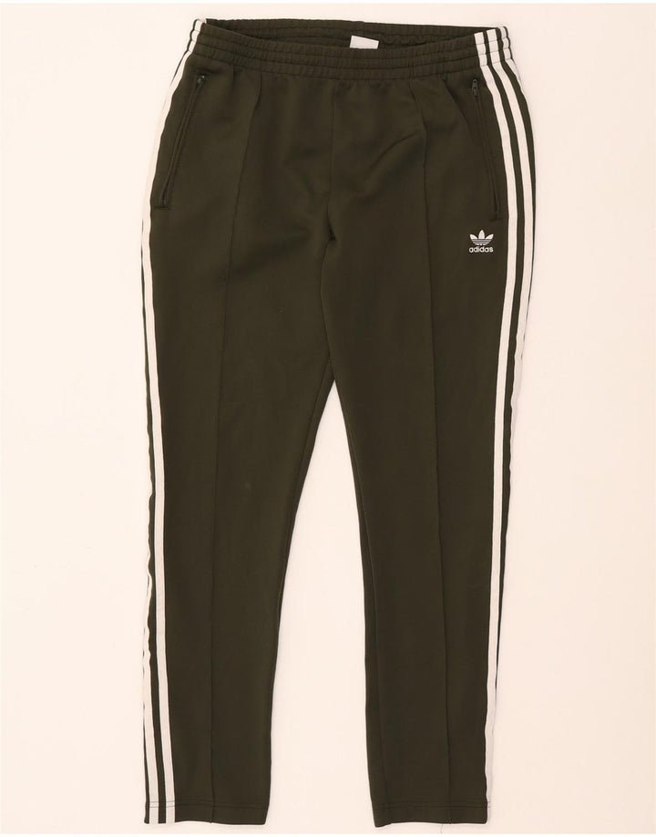 ADIDAS Womens Tracksuit Trousers UK 14 Medium Khaki Polyester