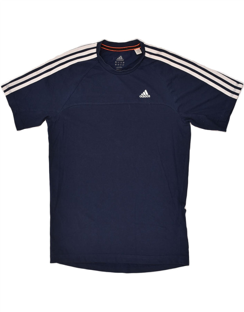 ADIDAS Mens Climalite T-Shirt Top Small Navy Blue Cotton | Vintage Adidas | Thrift | Second-Hand Adidas | Used Clothing | Messina Hembry 