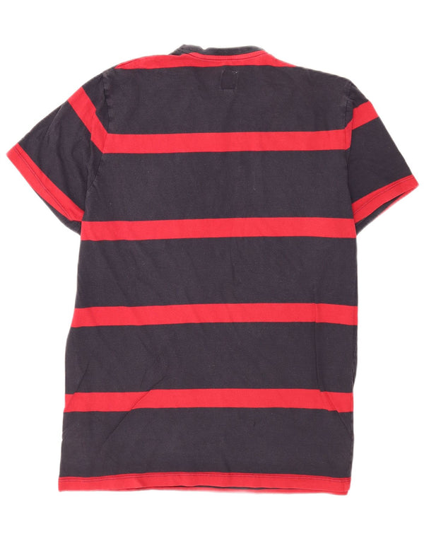 Jack Wills Mens Graphic T-Shirt Top Large Navy Blue Striped Cotton