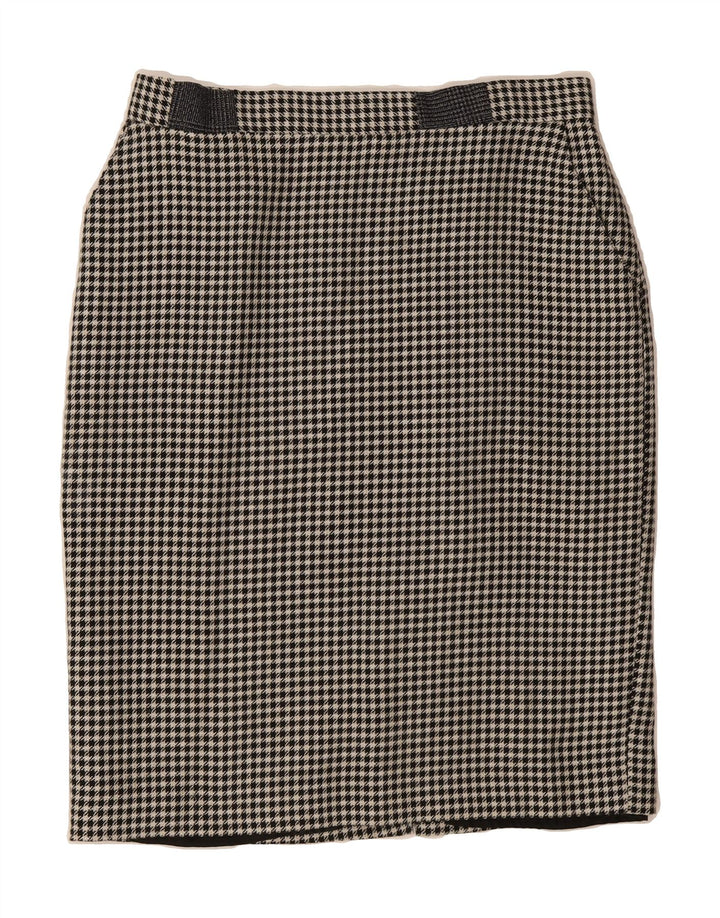 ST MICHAEL Womens Pencil Skirt UK 14 Large W32  Black Houndstooth Vintage St Michael and Second-Hand St Michael from Messina Hembry 