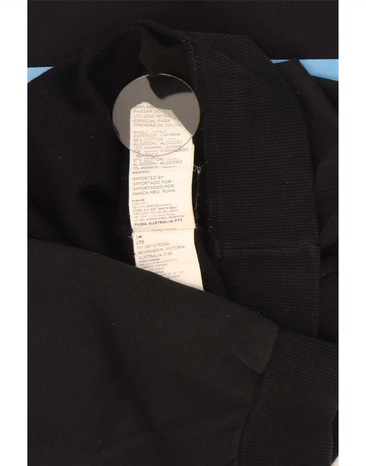 Puma Mens Sweatshirt Jumper Large Black Colourblock Cotton