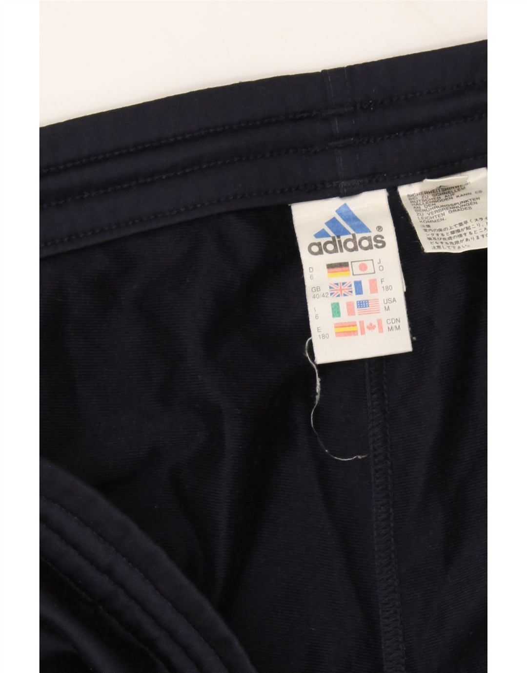 ADIDAS Mens Tracksuit Trousers UK 40/42 Medium Navy Blue Polyester Vintage Adidas and Second-Hand Adidas from Messina Hembry 