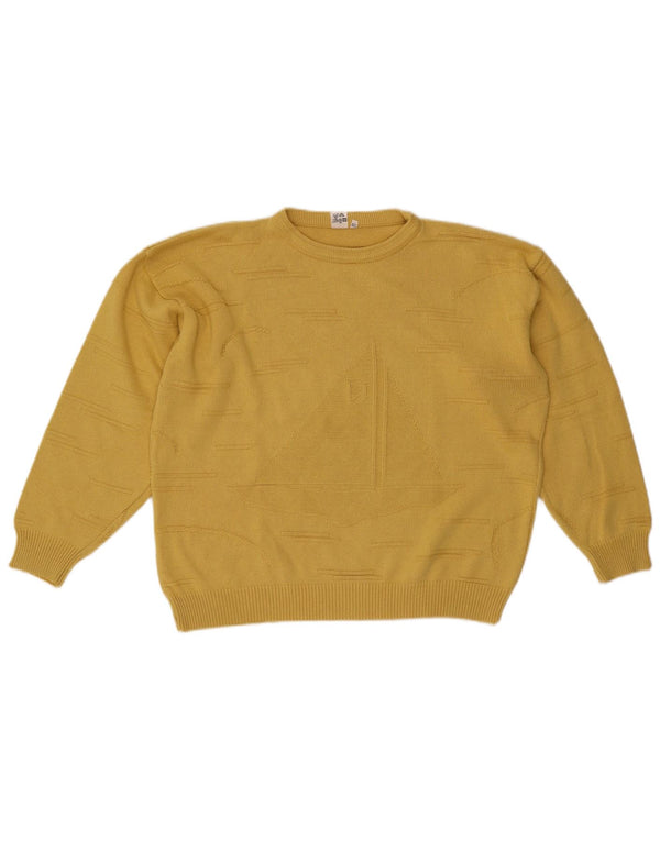 Vintage Womens Oversized Crew Neck Jumper Sweater IT 50 XL Yellow