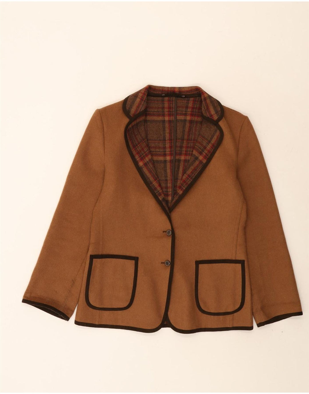 Lindner Womens 2 Button Blazer Jacket IT 40 Small Brown Wool