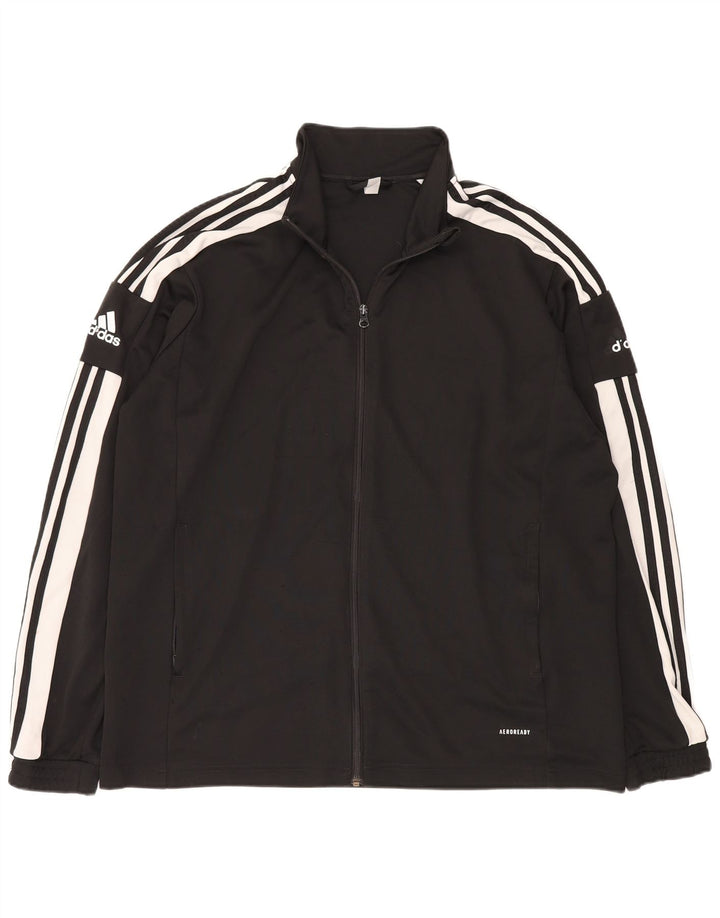Adidas Mens Aeroready Graphic Tracksuit Top Jacket 2XL Black Polyester