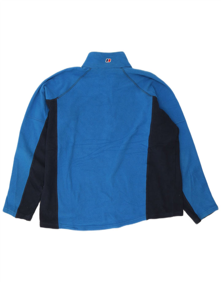 Berghaus Mens Zip Neck Fleece Jumper XL Blue Colourblock Polyester
