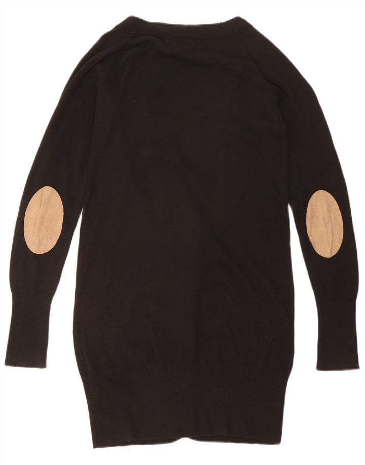 ZARA Womens Longline Cardigan Sweater UK 10 Small Black