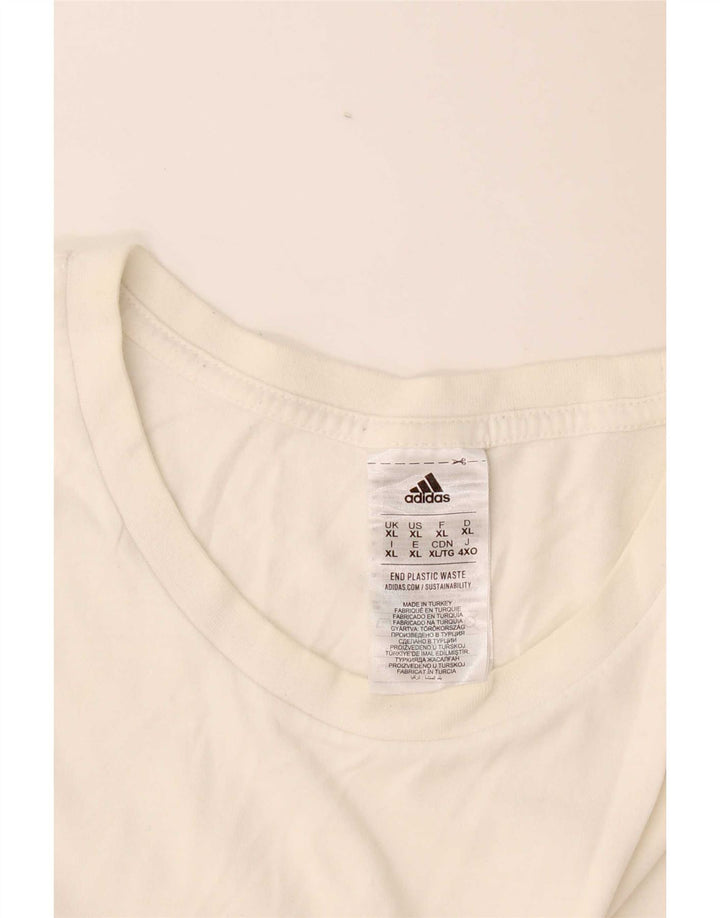 Adidas Mens Graphic T-Shirt Top XL White Cotton