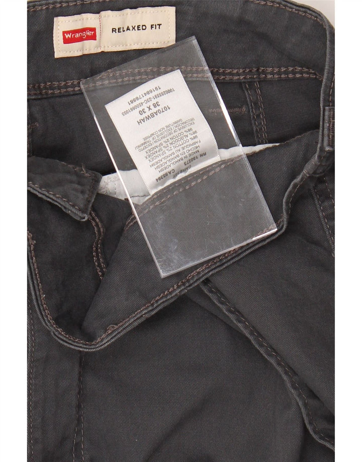 WRANGLER Mens Relaxed Fit Cargo Trousers W38 L27 Grey Cotton