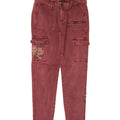 DESIGUAL Womens Crop Cargo Trousers EU 42 Large W28 L26 Maroon Vintage Desigual and Second-Hand Desigual from Messina Hembry 