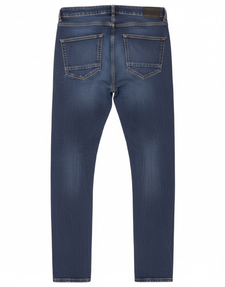 Bench Mens Skinny Jeans W34 L34 Blue Cotton