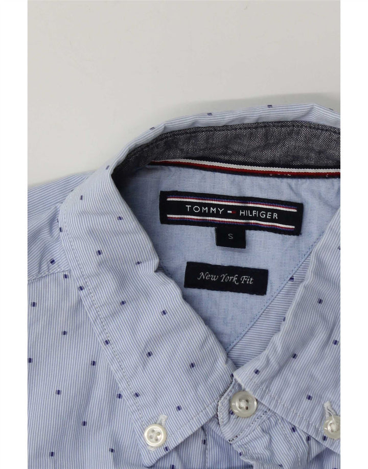 Tommy Hilfiger Mens New York Fit Shirt Small Blue Geometric