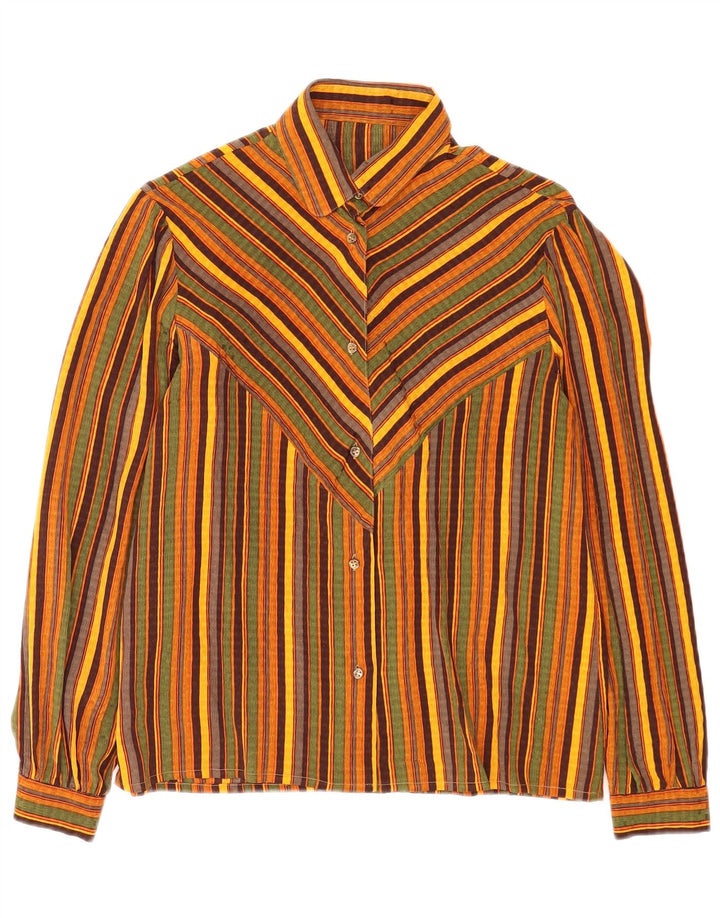 Vintage Womens Shirt UK 12 Medium Multicoloured Striped