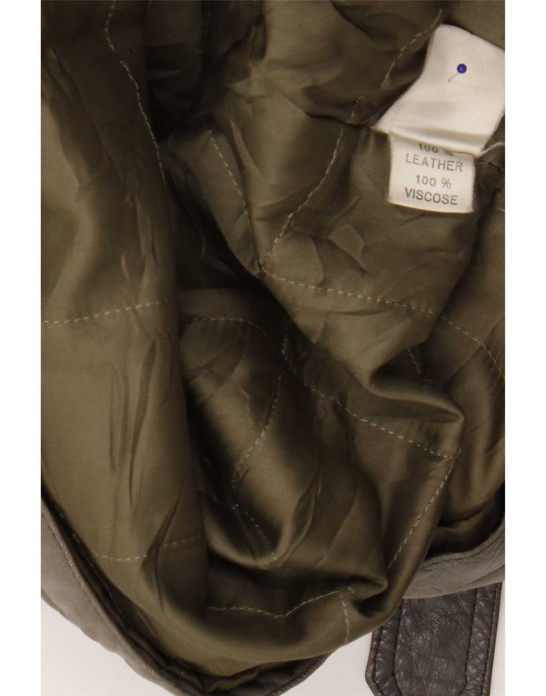 Vintage Mens Double Breasted Leather Coat UK 40 Large Grey Classic