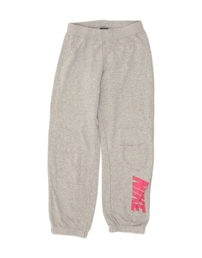 NIKE Girls Graphic Tracksuit Trousers Joggers 12-13 Years Large Grey | Vintage Nike | Thrift | Second-Hand Nike | Used Clothing | Messina Hembry 