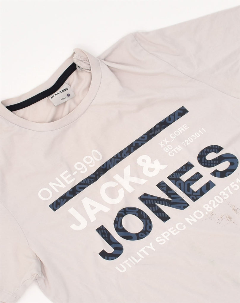 JACK & JONES Mens Graphic T-Shirt Top Medium Grey Cotton | Vintage Jack & Jones | Thrift | Second-Hand Jack & Jones | Used Clothing | Messina Hembry 