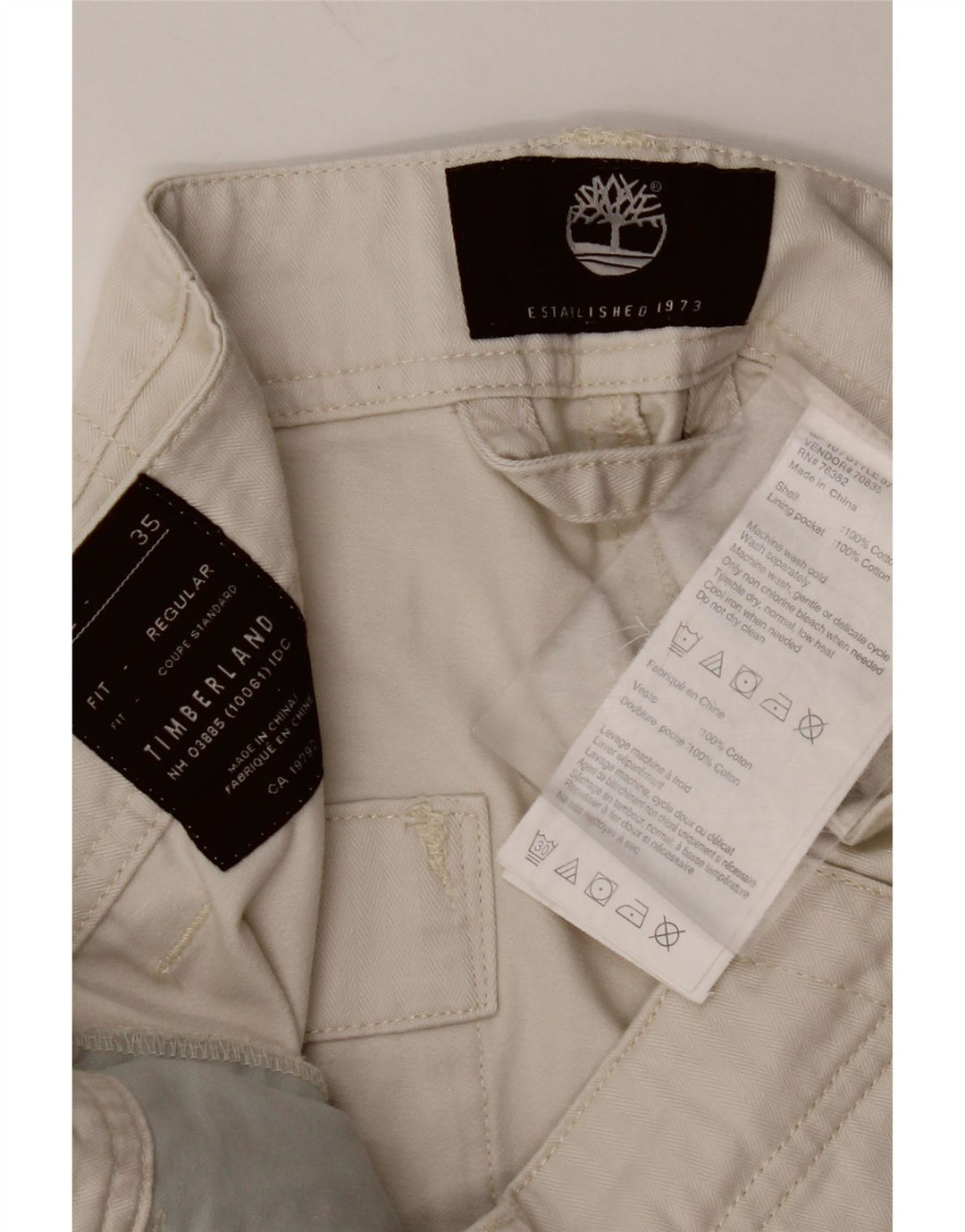 TIMBERLAND Mens Coupe Standard Regular Fit Chino Shorts W35 Large White
