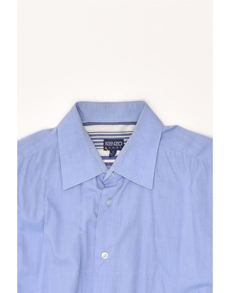 KENZO Mens Shirt Size 42 16 Large Blue Cotton Vintage Kenzo and Second-Hand Kenzo from Messina Hembry 