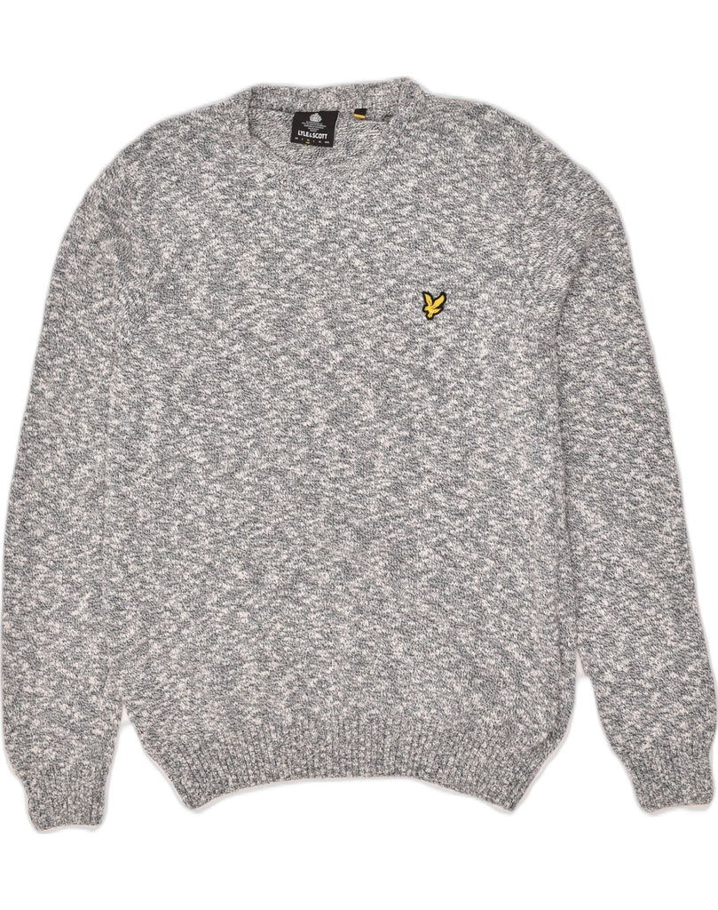 LYLE & SCOTT Mens Crew Neck Jumper Sweater Medium Grey Cotton | Vintage Lyle & Scott | Thrift | Second-Hand Lyle & Scott | Used Clothing | Messina Hembry 