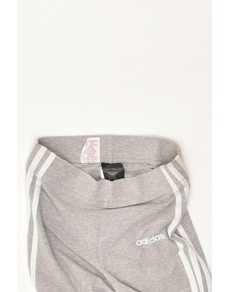 ADIDAS Girls Leggings 11-12 Years Grey Cotton | Vintage Adidas | Thrift | Second-Hand Adidas | Used Clothing | Messina Hembry 