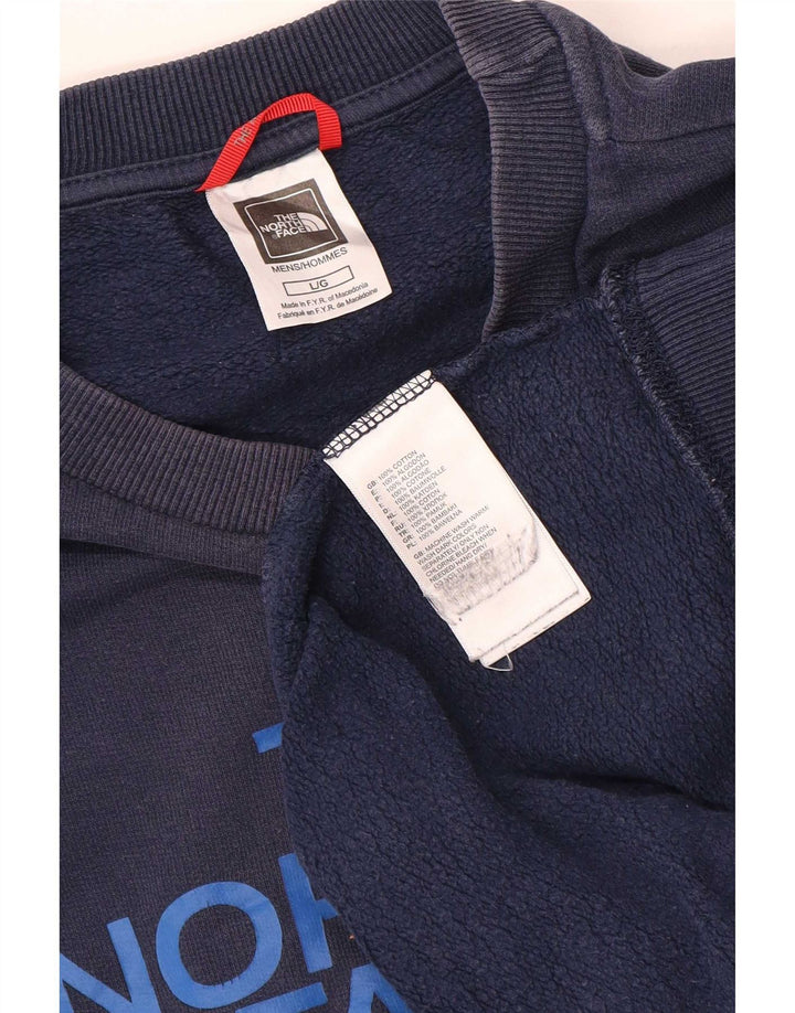 The North Face Mens Graphic Regular Fit Sweatshirt Jumper Large Navy Blue