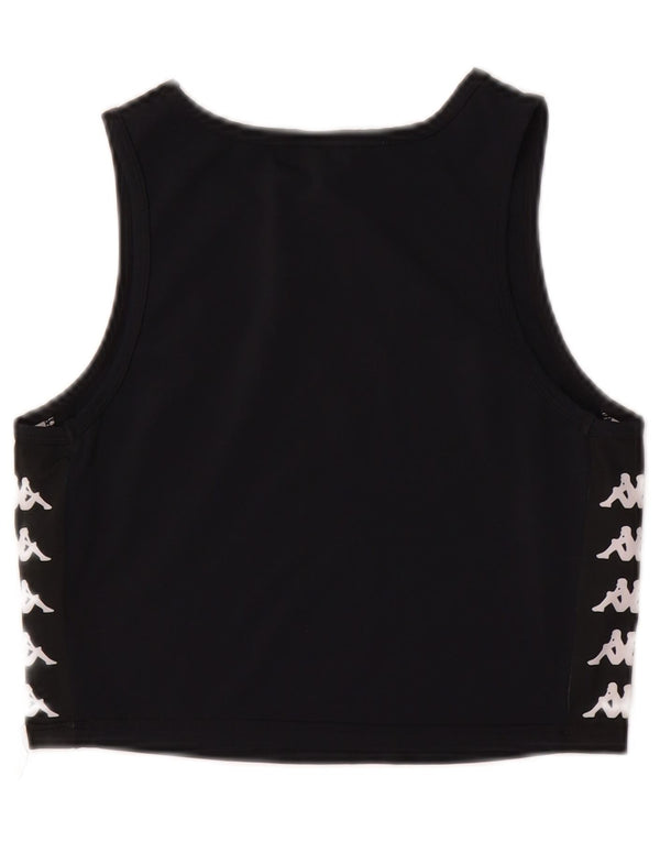 Kappa Womens Crop Graphic Vest Top UK 12 Medium Black