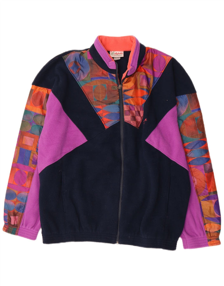 AUSTRALIAN L'ALPINA Womens Fleece Jacket IT 54 2XL Multicoloured Geometric