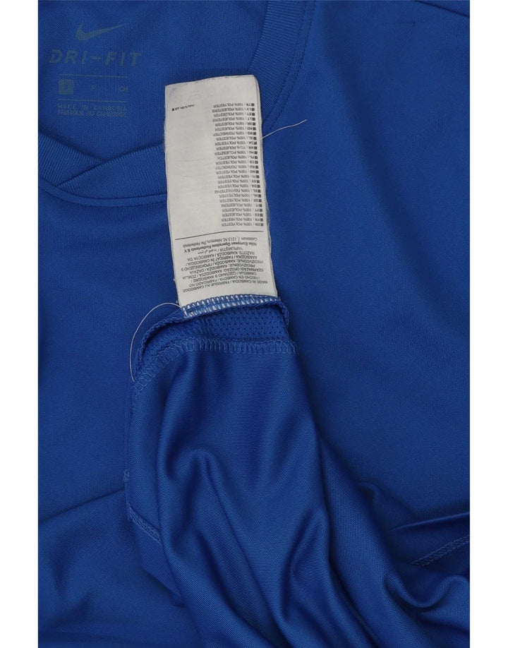 Nike Mens Dri Fit Top Long Sleeve Small Blue Polyester