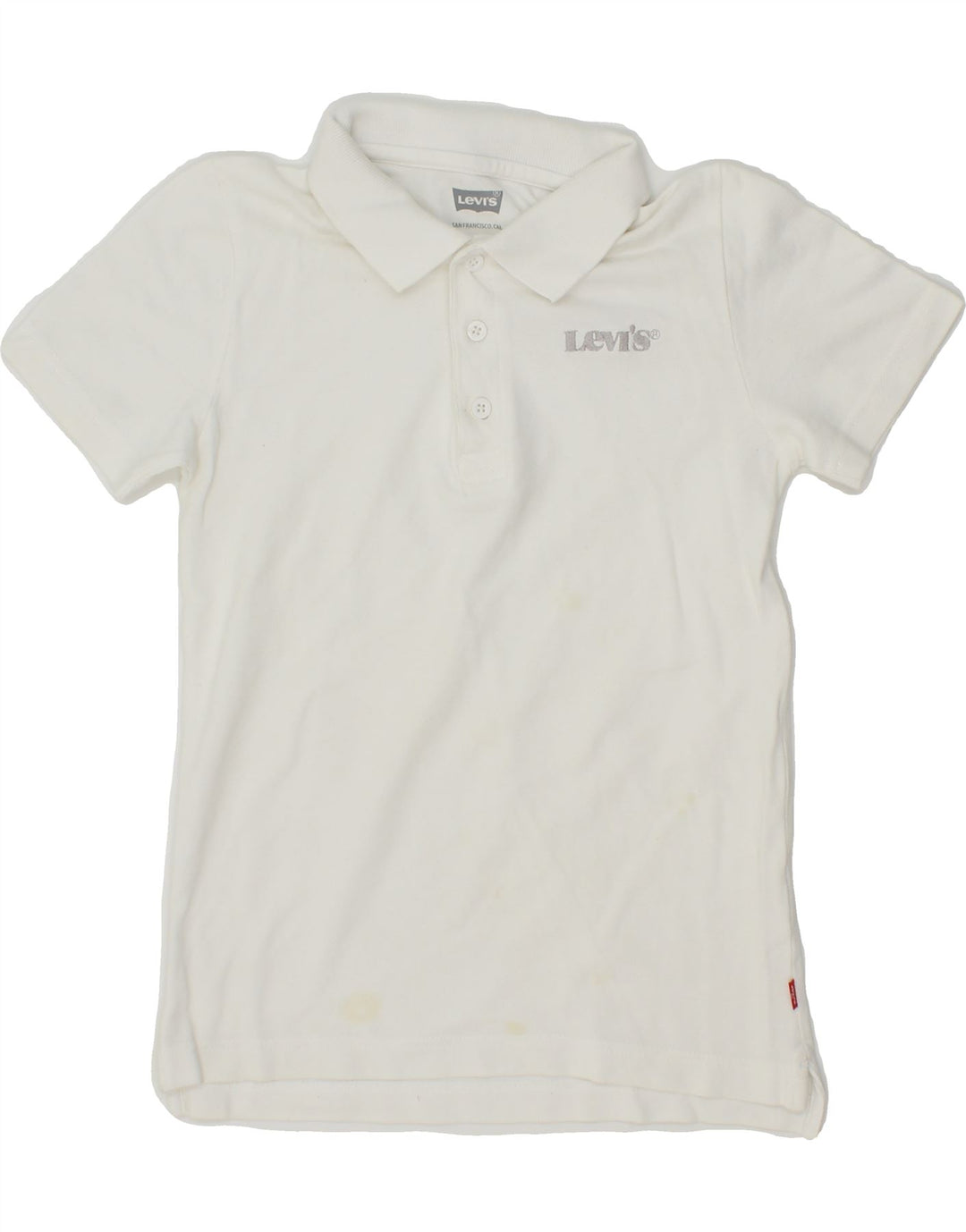 LEVI'S Boys Polo Shirt 9-10 Years White Vintage Levi's and Second-Hand Levi's from Messina Hembry 