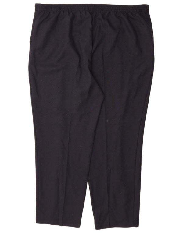 Marks & Spencer Womens Straight Casual Trousers UK 24 4XL W48 L31 Navy Blue