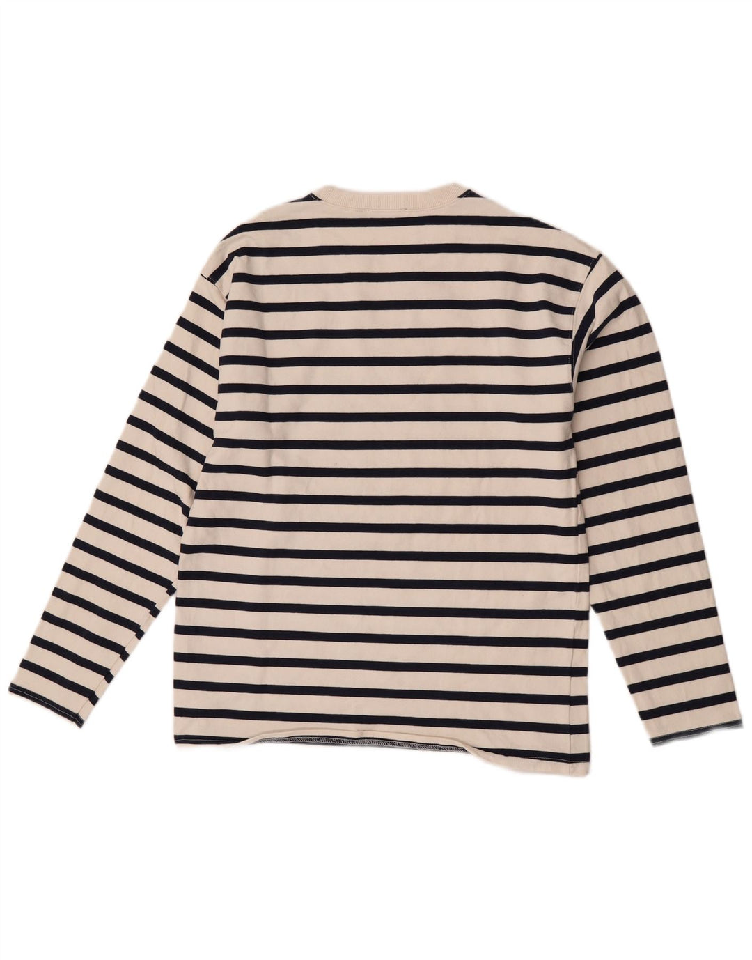 Zara Womens Top Long Sleeve UK 12 Medium White Striped