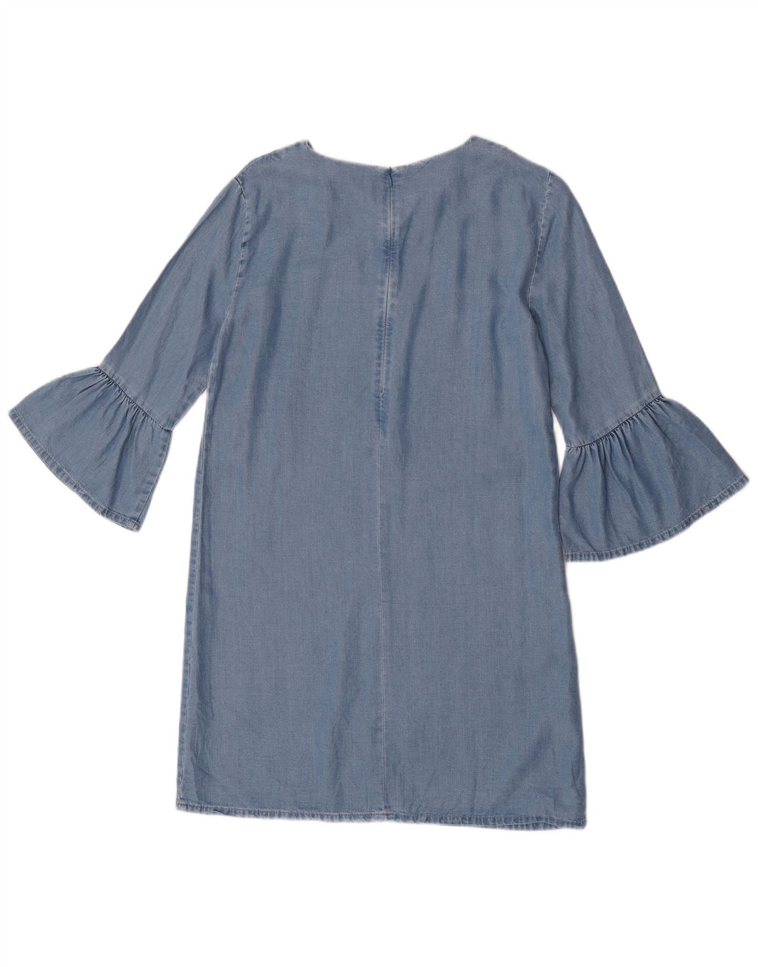 Zara Womens 3/4 Sleeve Shift Dress UK 10 Small Blue Lyocell