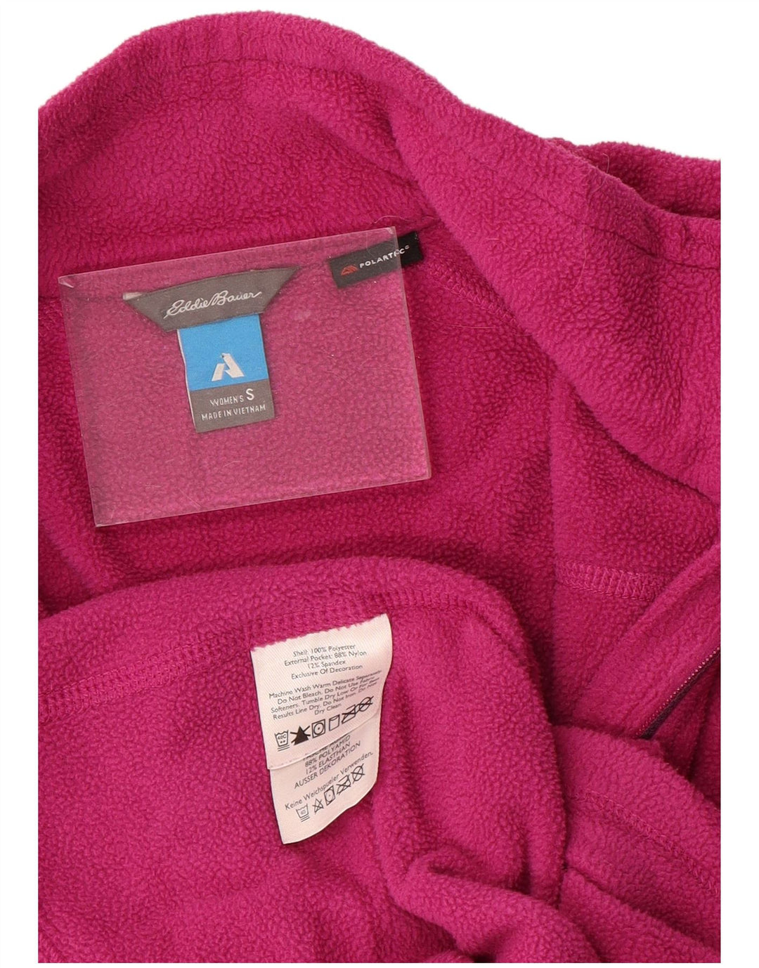 EDDIE BAUER Womens Polartec Zip Neck Fleece Jumper UK 10 Small Pink
