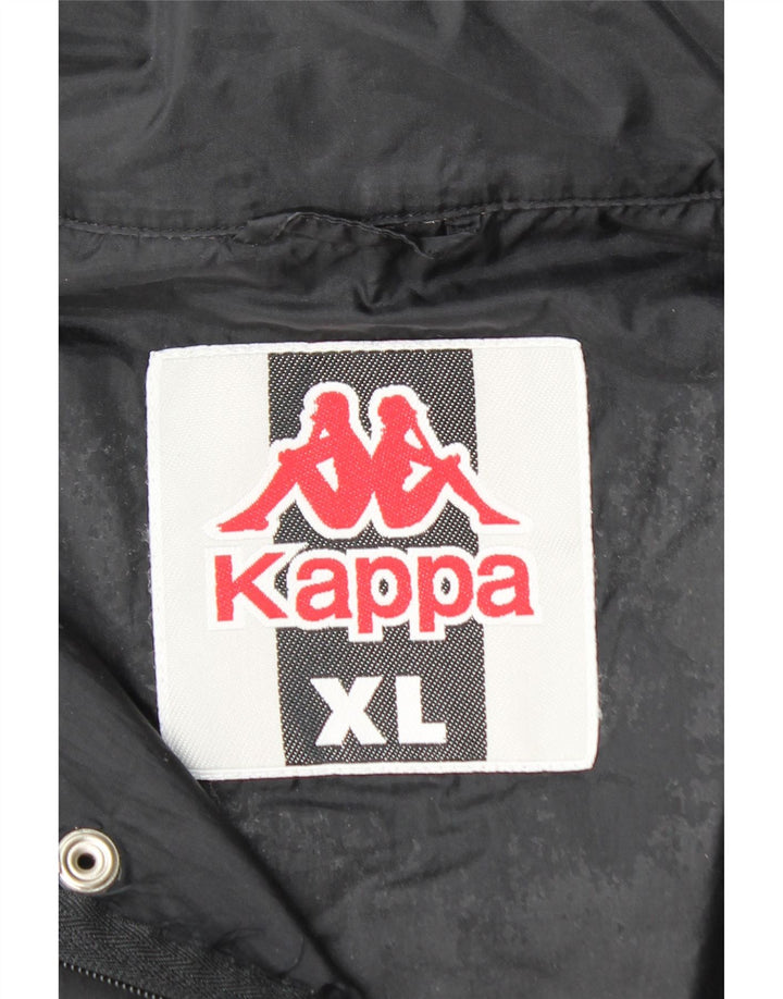 KAPPA Mens Graphic Windbreaker Jacket UK 42 XL Black Nylon