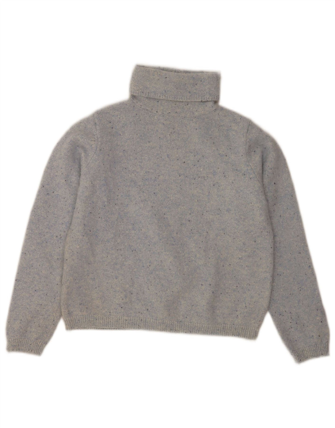L.L.Bean Womens Roll Neck Jumper Sweater UK 8 Small Grey Flecked