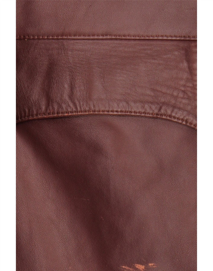 Vintage Womens Leather Jacket IT 50 XL Burgundy Leather