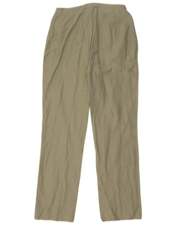 Max & Co. Womens Straight Casual Trousers UK 14 Large W34 L31 Green Linen