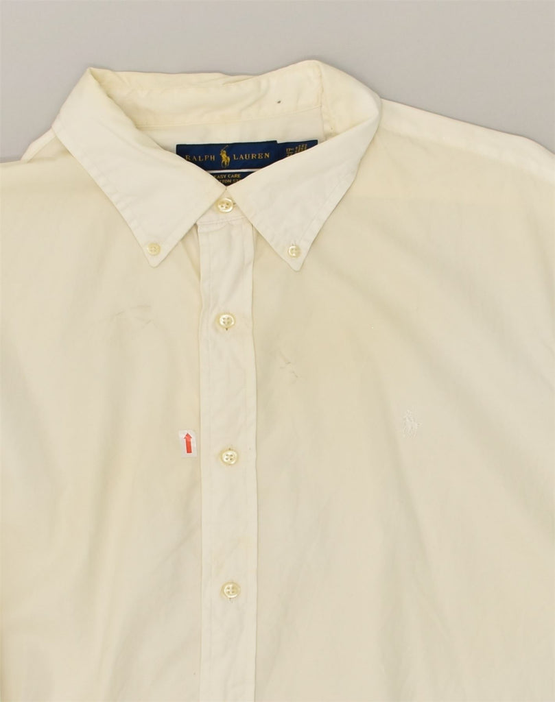 RALPH LAUREN Mens Easy Care Shirt Size 44 17 1/2  XL White Cotton | Vintage Ralph Lauren | Thrift | Second-Hand Ralph Lauren | Used Clothing | Messina Hembry 