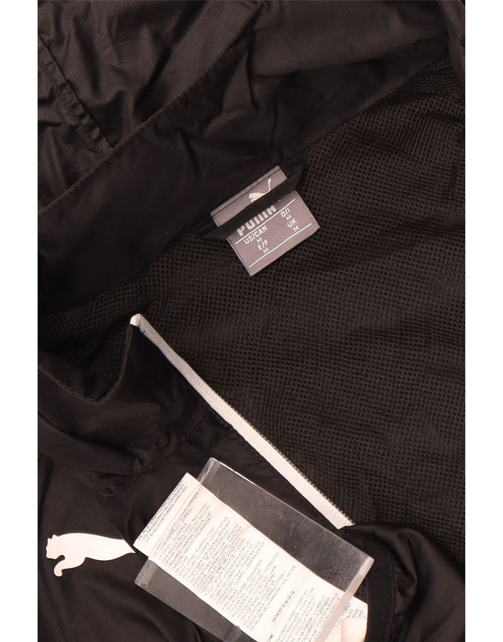 PUMA Mens Hooded Rain Jacket UK 38 Medium Black Polyester