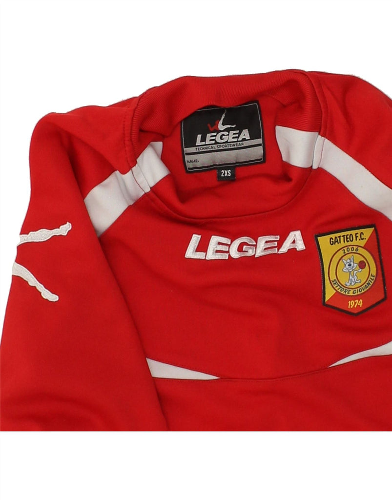 LEGEA Boys Graphic Sweatshirt Jumper 8-9 Years 2XS Red Colourblock Vintage Legea and Second-Hand Legea from Messina Hembry 