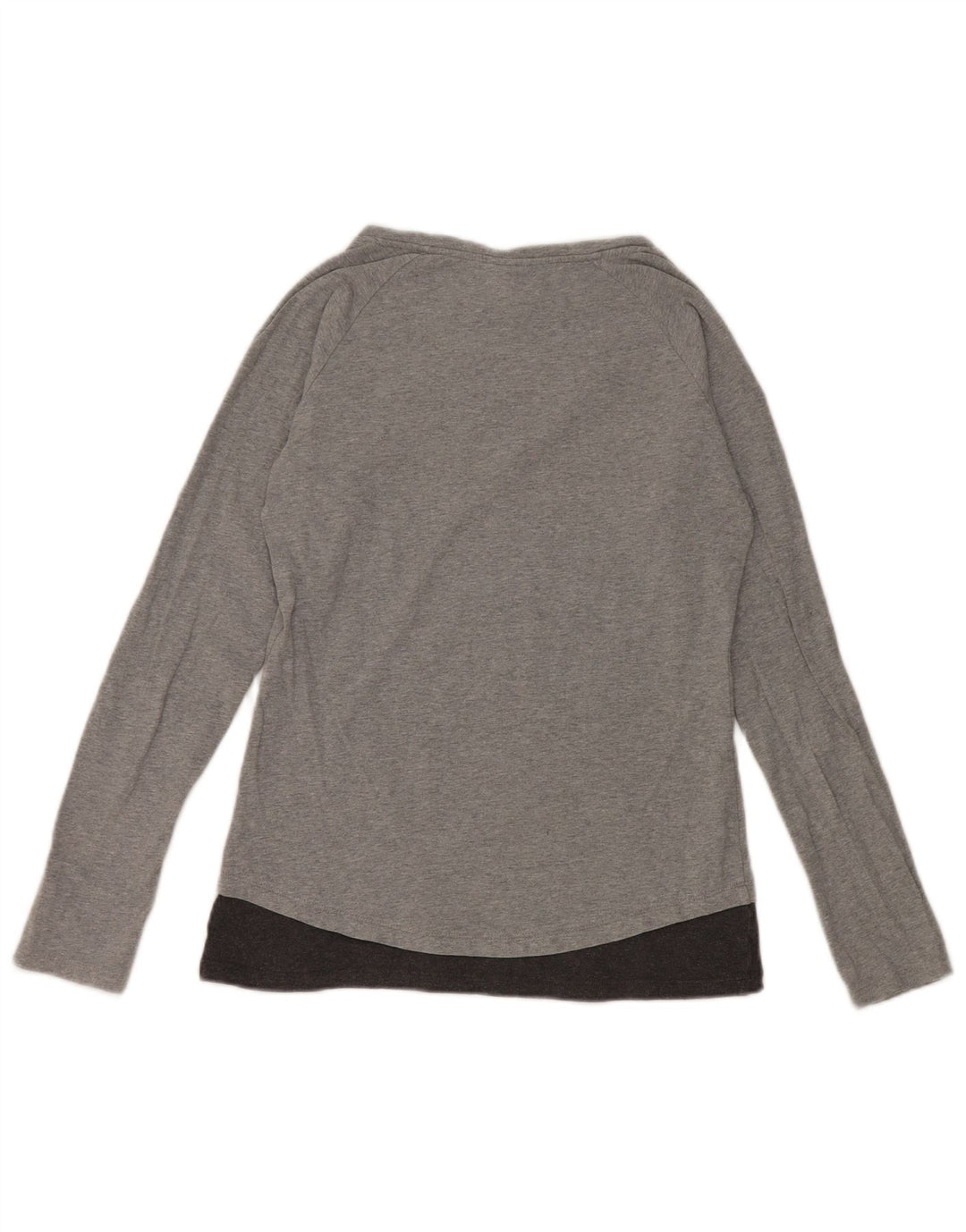 Champion Womens Heritage Fit Graphic Top Long Sleeve UK 12 Medium Grey