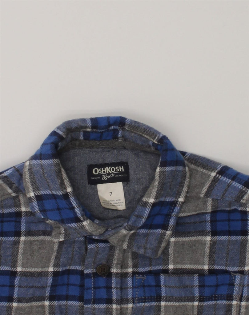 OSH KOSH Boys Flannel Shirt 6-7 Years Grey Check Cotton | Vintage Osh Kosh | Thrift | Second-Hand Osh Kosh | Used Clothing | Messina Hembry 